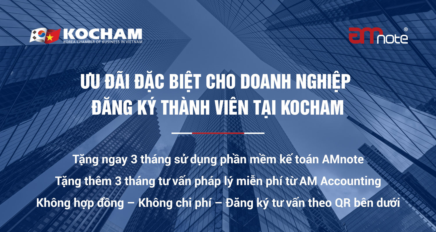 KOCHAM – AMNOTE, ưu đãi đặc biệt dành cho doanh nghiệp Hàn Quốc đăng ký hội viên
